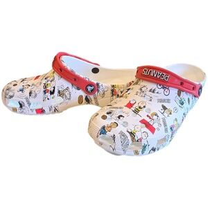 Snoopy Charlie Brown Classic Crocs   Peanuts x Crocs  White Adult Men 7 Women 9